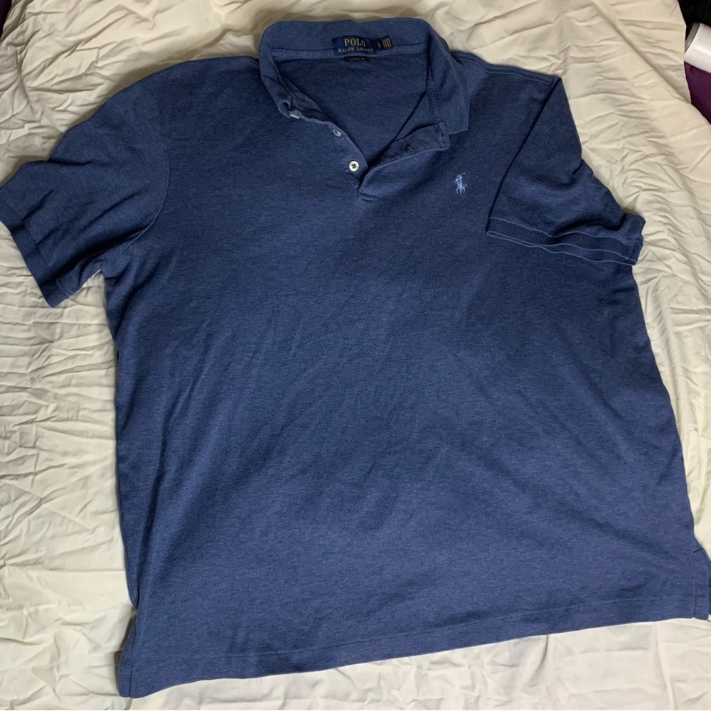 Polo Ralph Lauren Shirt Mens Large Blue Classic Fit Short Sleeve blue Pony